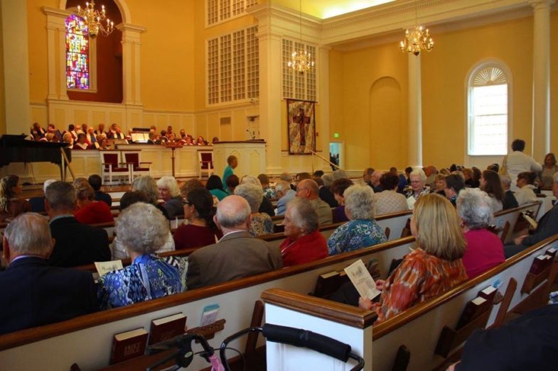 Worship at First Baptist Church. Photo courtesy of First Baptist Church.