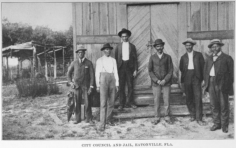 City Council and jail, Eatonville, Fla (1907) via New York Public Library Digital Collection, Schomburg Center for Research in Black Culture, Jean Blackwell Hutson Research and Reference Division