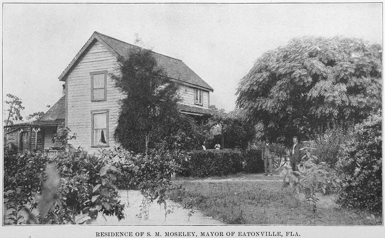 Residence of S. M. Moseley, Mayor of Eatonville, FL (1907) via New York Public Library Digital Collection, Schomburg Center for Research in Black Culture, Jean Blackwell Hutson Research and Reference Division