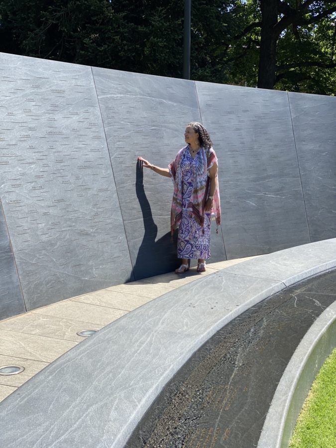 Diane Brown Townes at the Memorial to Enslaved Laborers. Photograph provided by interviewee.
